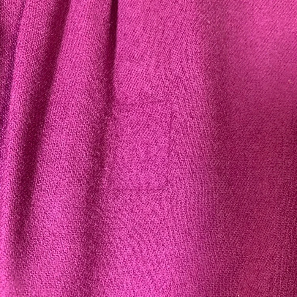 L.L. Bean Vintage Magenta Wool‎ A-Line Pleated Skirt Pockets VTG USA 10 READ